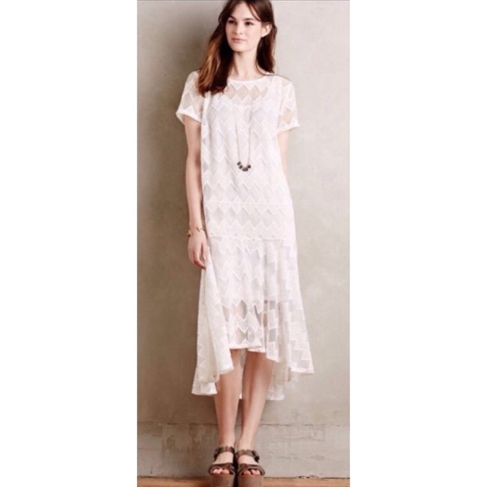 Anthropologie maeve embroidered lace dress